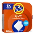 thumbnail image 1 of Tide Evo Laundry Detergent Tiles, 100% Concentrated, 6X Cleaning Power, Original Tide Scent, 42 Count, 1 of 16