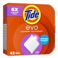 thumbnail image 1 of Tide Evo Laundry Detergent Tiles, 100% Concentrated, 6X Cleaning Power, Spring Blast Scent, 42 Count, 1 of 16