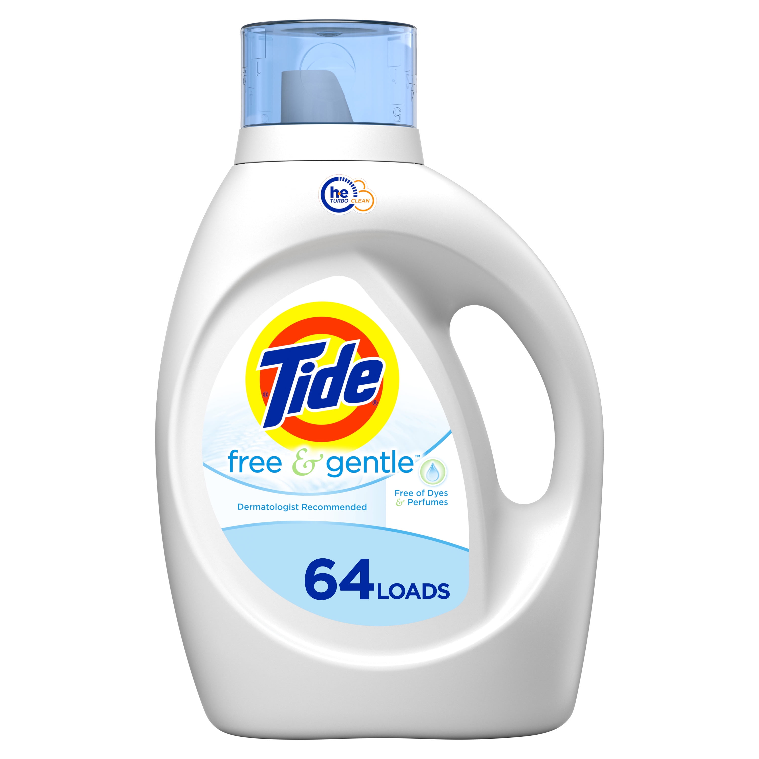 Tide Free & Gentle HE, Unscented, Dye-Free, Allergen-Free Liquid Laundry Detergent, 100 Fl Oz, 64 Loads - Walmart.com Tide Free & Gentle HE, Unscented, Dye-Free, Allergen-Free Liquid Laundry Detergent, 100 Fl Oz, 64 Loads - Walmart.com