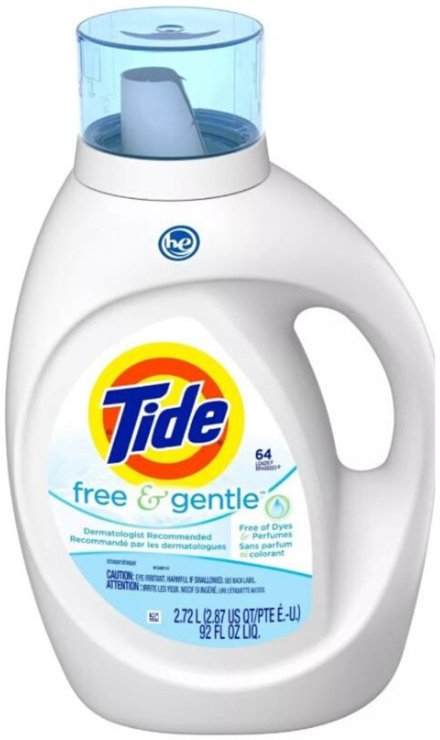 Tide Free & Gentle Laundry Detergent 92 oz (Pack of 6)