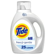 Tide Free & Gentle Liquid Laundry Detergent, 25 Loads, 34 fl oz