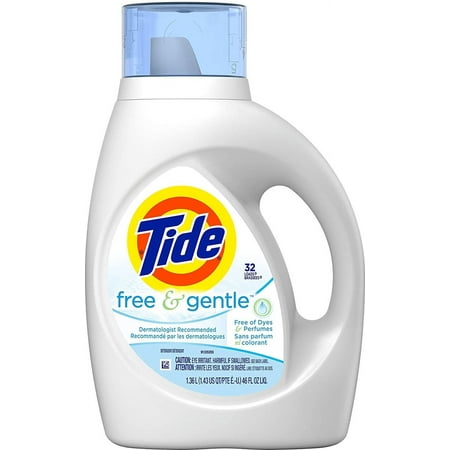 Tide Free & Gentle Liquid Laundry Detergent, 32 Loads, 46 oz