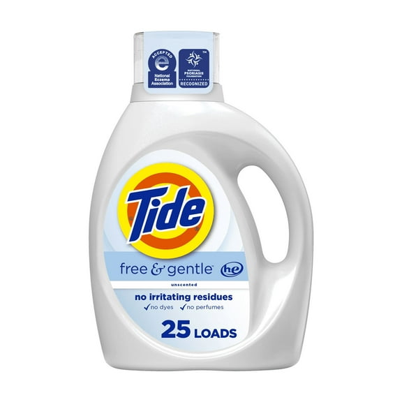 Tide Free & Gentle Liquid Laundry Detergent, 34 fl oz, 1 Pack