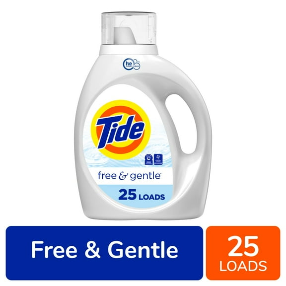 Tide Free & Gentle Liquid Laundry Detergent, 34 fl oz