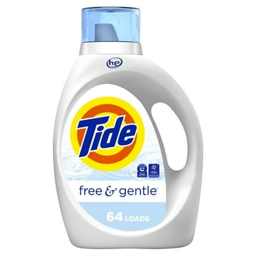 Tide Free & Gentle Liquid Laundry Detergent, 64 Loads, 92 fl oz, HE Compatible