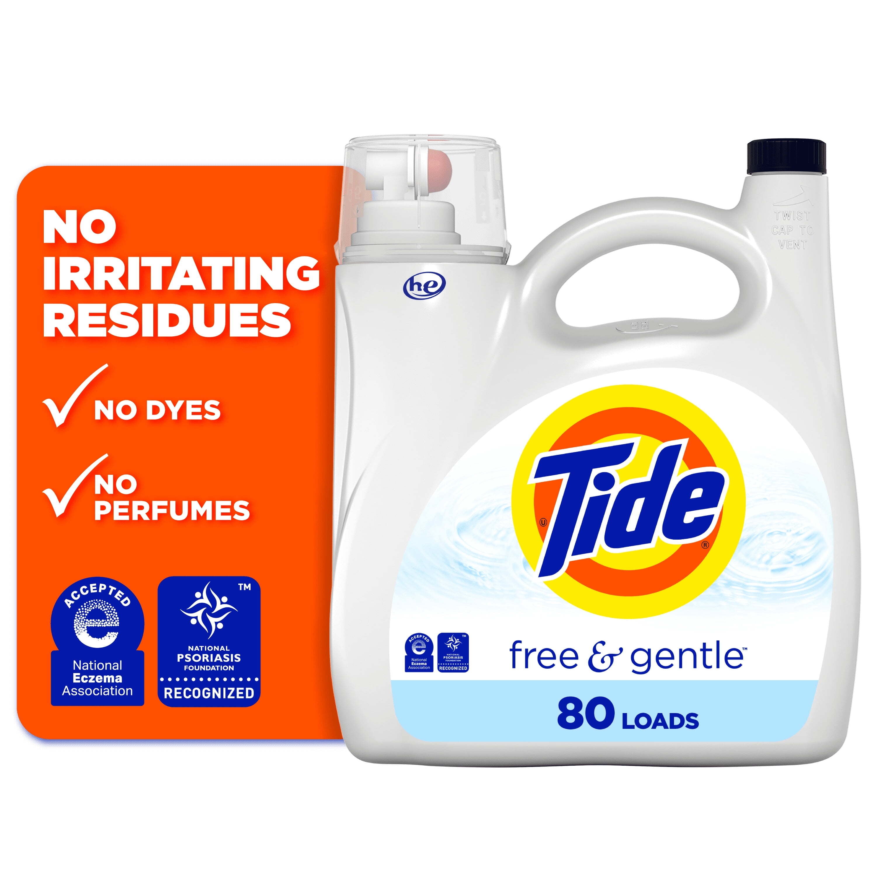 Tide Free Gentle Liquid Laundry Detergent 80 Loads 105 Fl Oz Tide free gentle liquid laundry detergent 80 loads 105 fl oz
