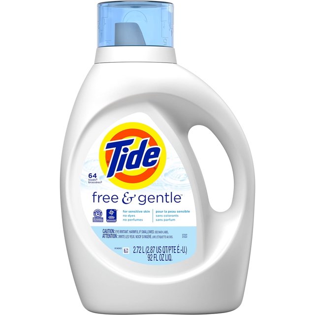 Tide Free & Gentle NonHE, 64 Loads Liquid Laundry Detergent, 92 fl oz