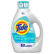 Tide Free & Gentle Unscented Odor Refresh Laundry Detergent, 52 Loads - 73 oz- Pack of 2