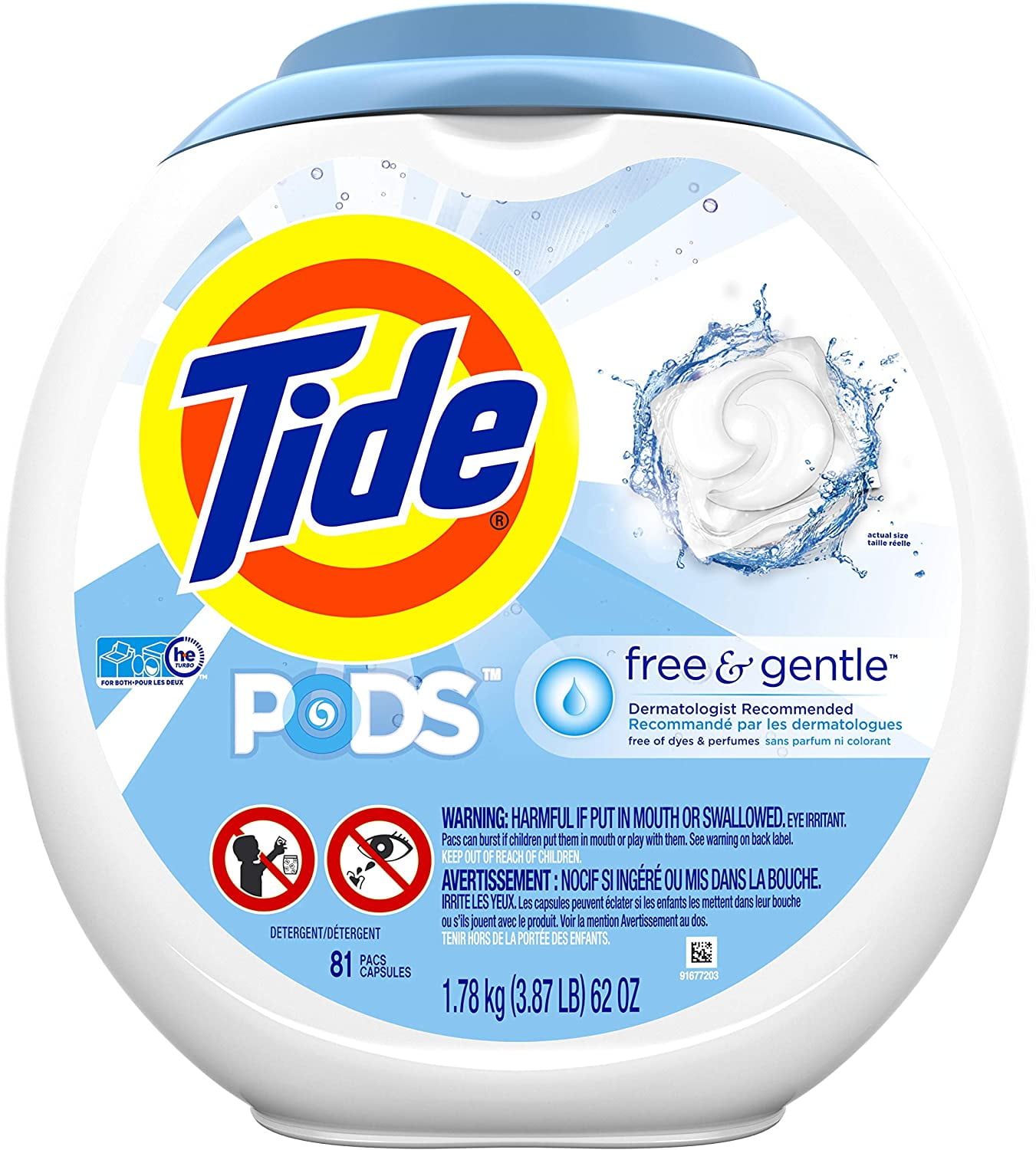 Tide Free and Gentle Laundry Detergent Pods, Unscented, 81 Count