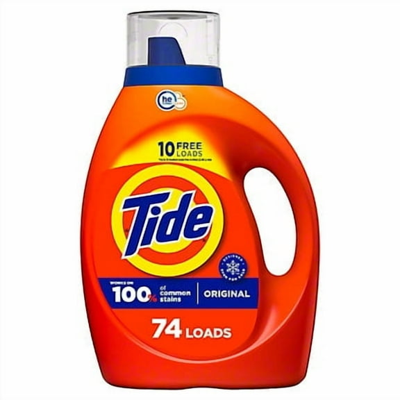 Tide HE Turbo Clean Liquid Laundry Detergent, 64 Loads - Original - 84 oz