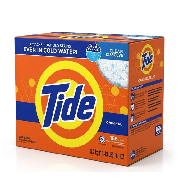 Tide High Efficiency Turbo Powder Laundry Detergent, Original Scent, 183 oz, 166 Loads