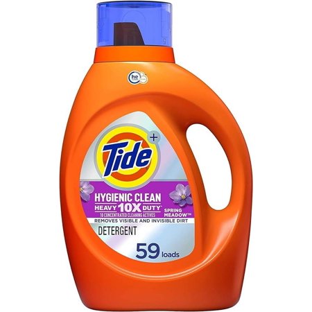 Tide Hygienic Clean Heavy 10X Duty Laundry Detergent Liquid, Spring Meadow, 59 Loads, 92 Fl Oz, He Compatible