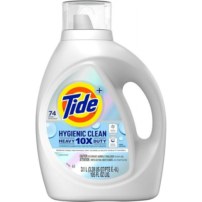 2X - Tide Hygienic Clean Heavy Duty 10x Free Liquid Laundry Detergent, Unscented, 74 Loads, 105 oz 2X - Tide Hygienic Clean Heavy Duty 10x Free Liquid Laundry Detergent, Unscented, 74 Loads, 105 oz