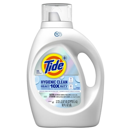 product image of Tide Hygienic Clean Heavy Duty 10x Free Liquid Laundry Detergent, Unscented, 59 loads, 92 fl oz, HE Compatible