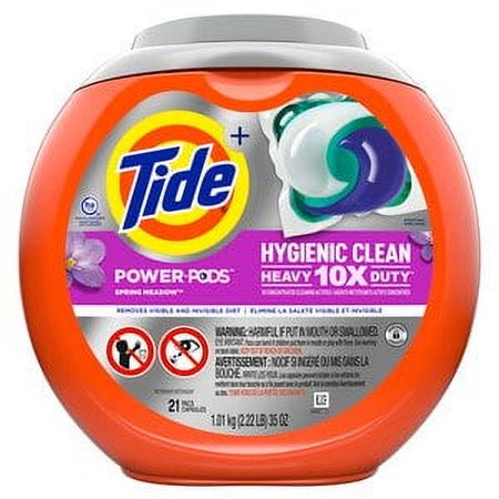 Tide Hygienic Clean Laundry Detergent Power Pods Spring Meadow 42 oz (Pack of 48)