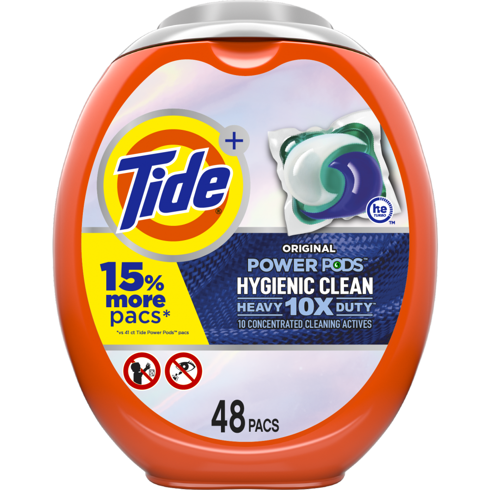 Tide Hygienic Clean Power Pods, 48 Ct, Original Scent, Deep Cleaning ...