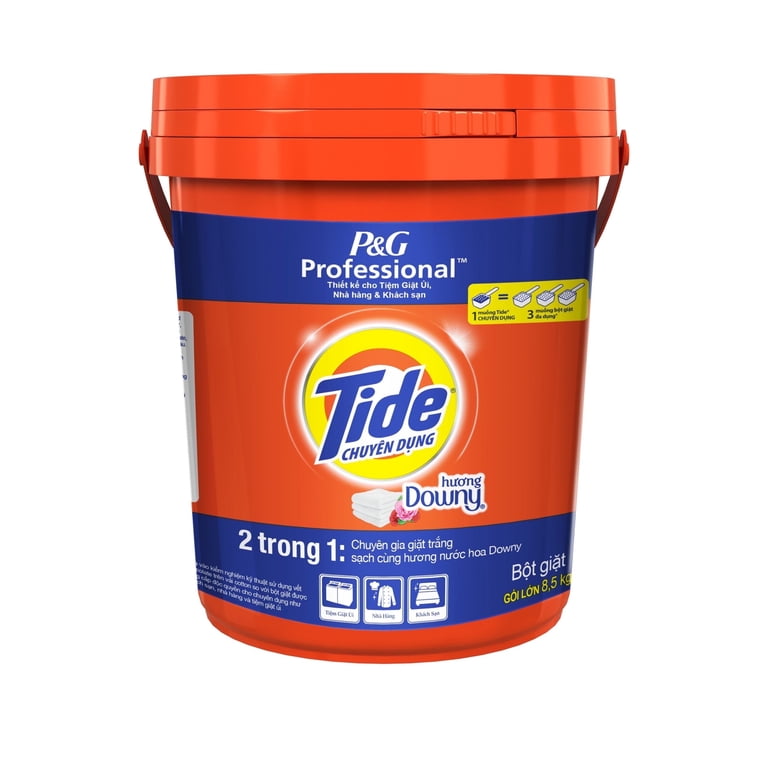 TIDE POWDER DETERGENT SUPER WHITE W/ DOWNY 8.5 KG BUCKET