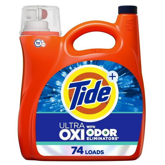 Tide Laundry Detergent Liquid 2X High Suds Original Ultra Oxi + Odor Eliminators, 115 fl oz