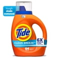 thumbnail image 1 of Tide Laundry Detergent Liquid, Clean Breeze Scent, 64 Loads, 80 fl oz, Works on 100% of Common Stains, 1 of 10
