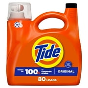 Tide Laundry Detergent Liquid, Original Scent, 105 fl oz, 80 Loads, HE Compatible