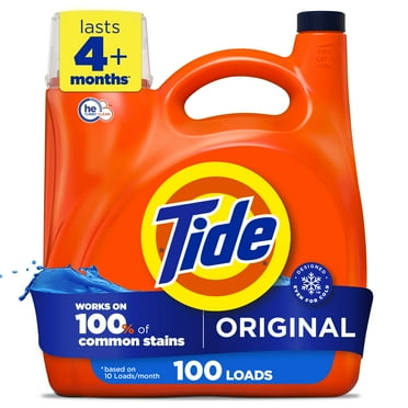 Tide Liquid Laundry Detergent, Original Scent, 125 fl oz, 100 Loads, HE Compatible