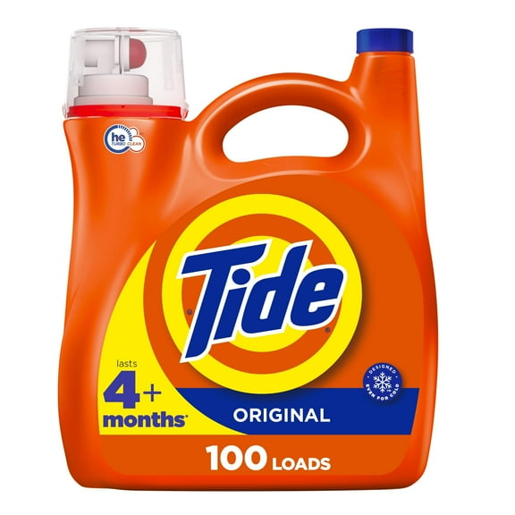 Tide Laundry Detergent Liquid, Original Scent, AIS1HE Compatible, 100 Loads, 132 fl oz, Tide Laundry Detergent, Liquid Laundry Detergent (Packaging May Vary)