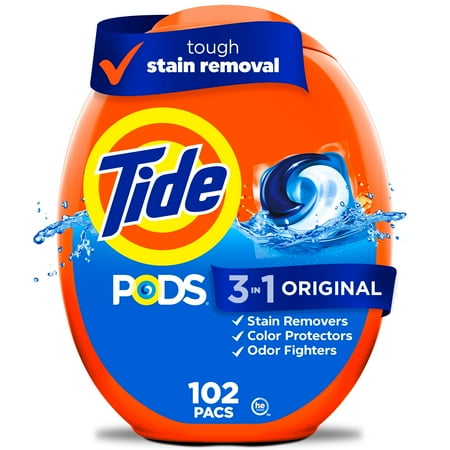 Tide PODS Laundry Detergent Soap Pacs, Original Scent, 102 Count