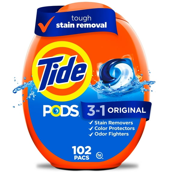 Tide PODS Liquid Laundry Detergent Pacs, Original Scent, 102 Count