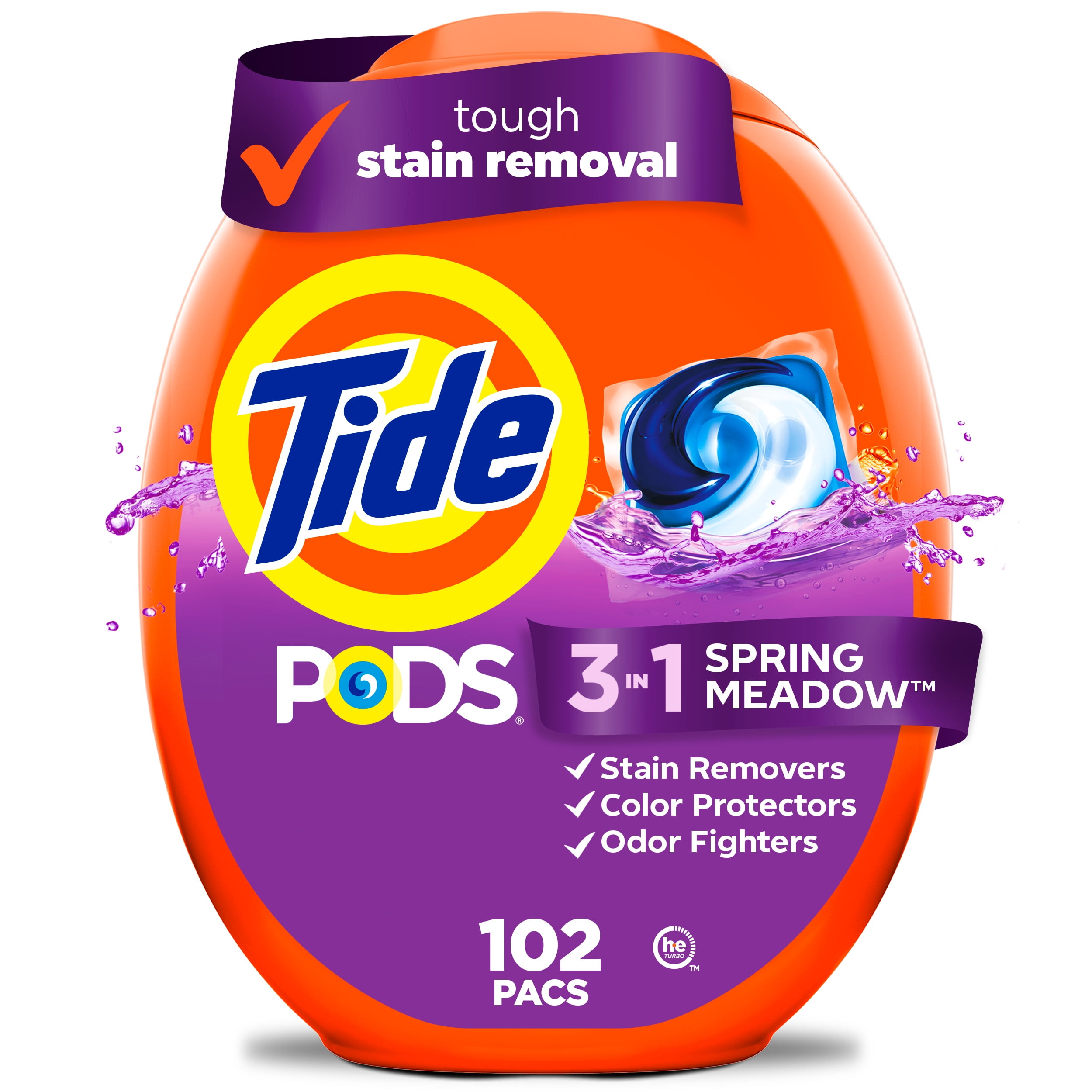 Tide PODS Liquid Laundry Detergent Packs, Spring Meadow Scent, 102 Count