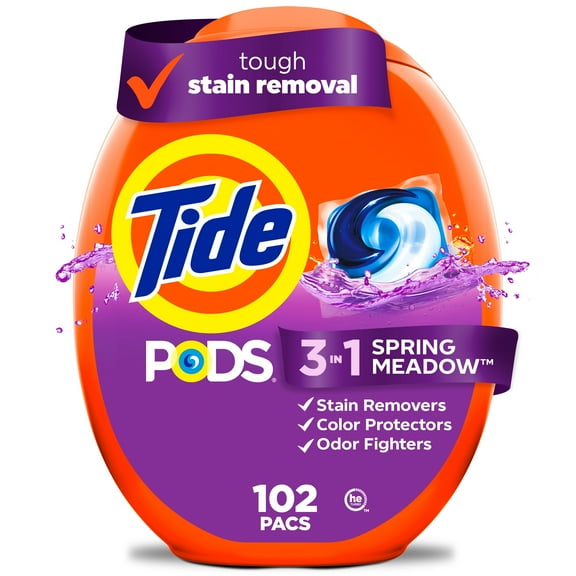 Tide PODS Liquid Laundry Detergent Packs, Spring Meadow Scent, 102 Count