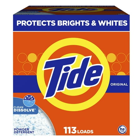 Tide Powder Laundry Detergent, Original Scent, 129 oz, 113 Loads