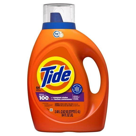Tide Liquid Detergent HE, 64 Loads - Spring Meadow - 84 oz- Pack of 2