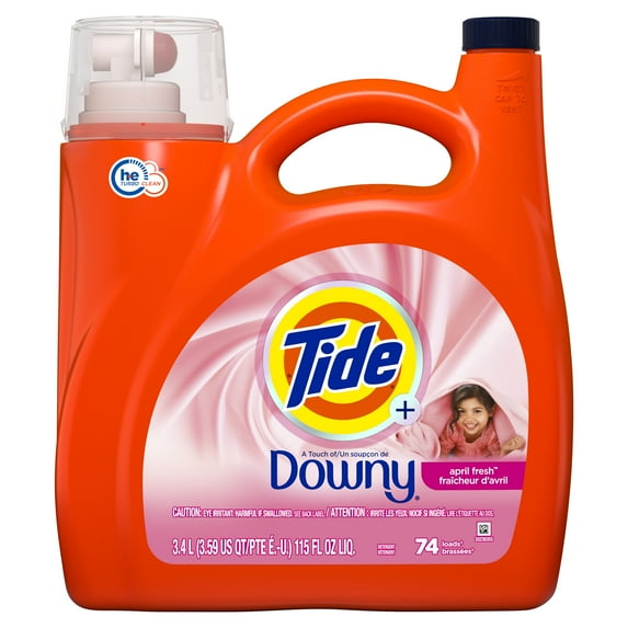 Tide Liquid Detergent with Touch of Downy, April Fresh, 74 Loads 115 oz