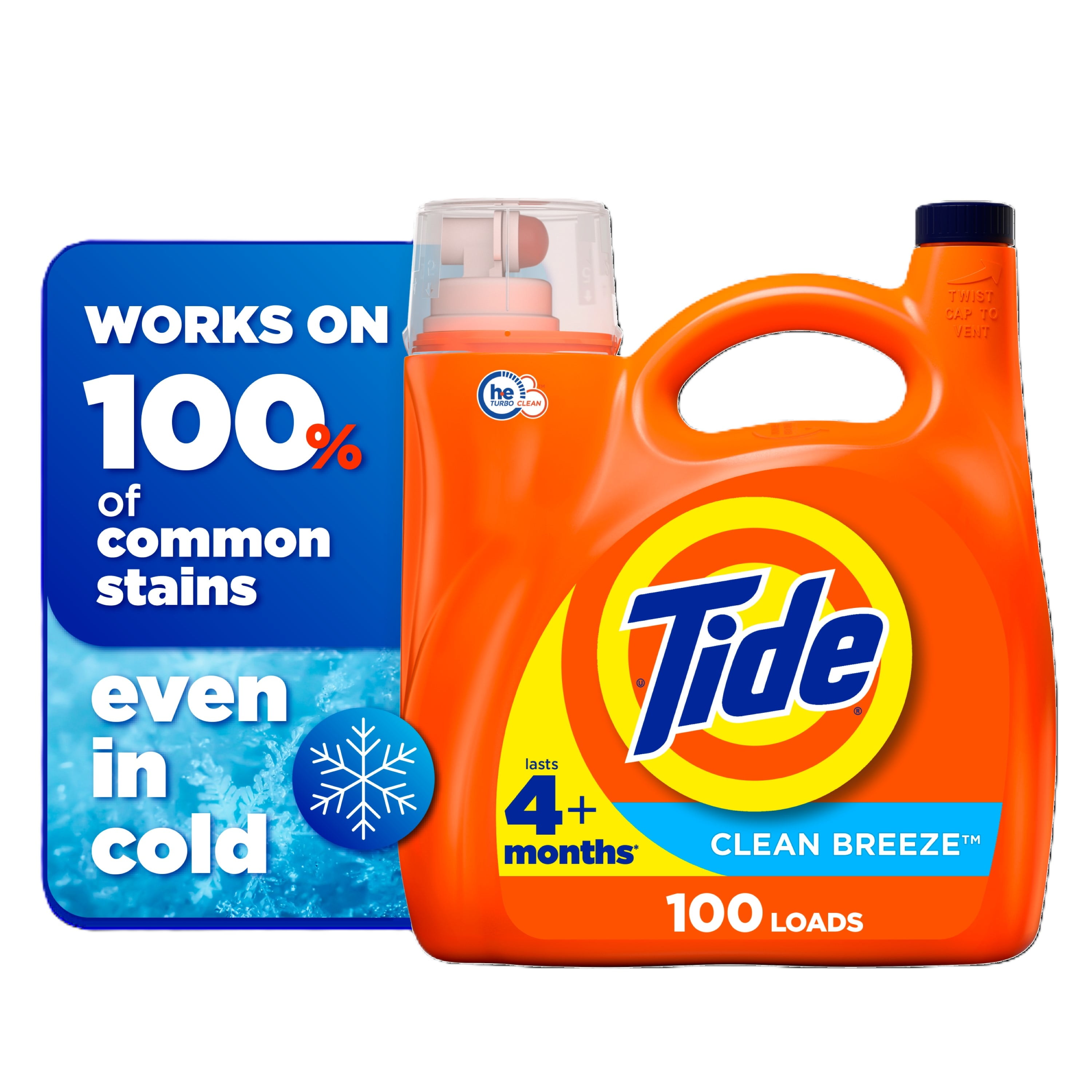 Tide Liquid Laundry Detergent, Clean Breeze, 100 Loads, 132 fl oz, HE Compatible Tide Liquid Laundry Detergent, Clean Breeze, 100 Loads, 132 fl oz, HE Compatible
