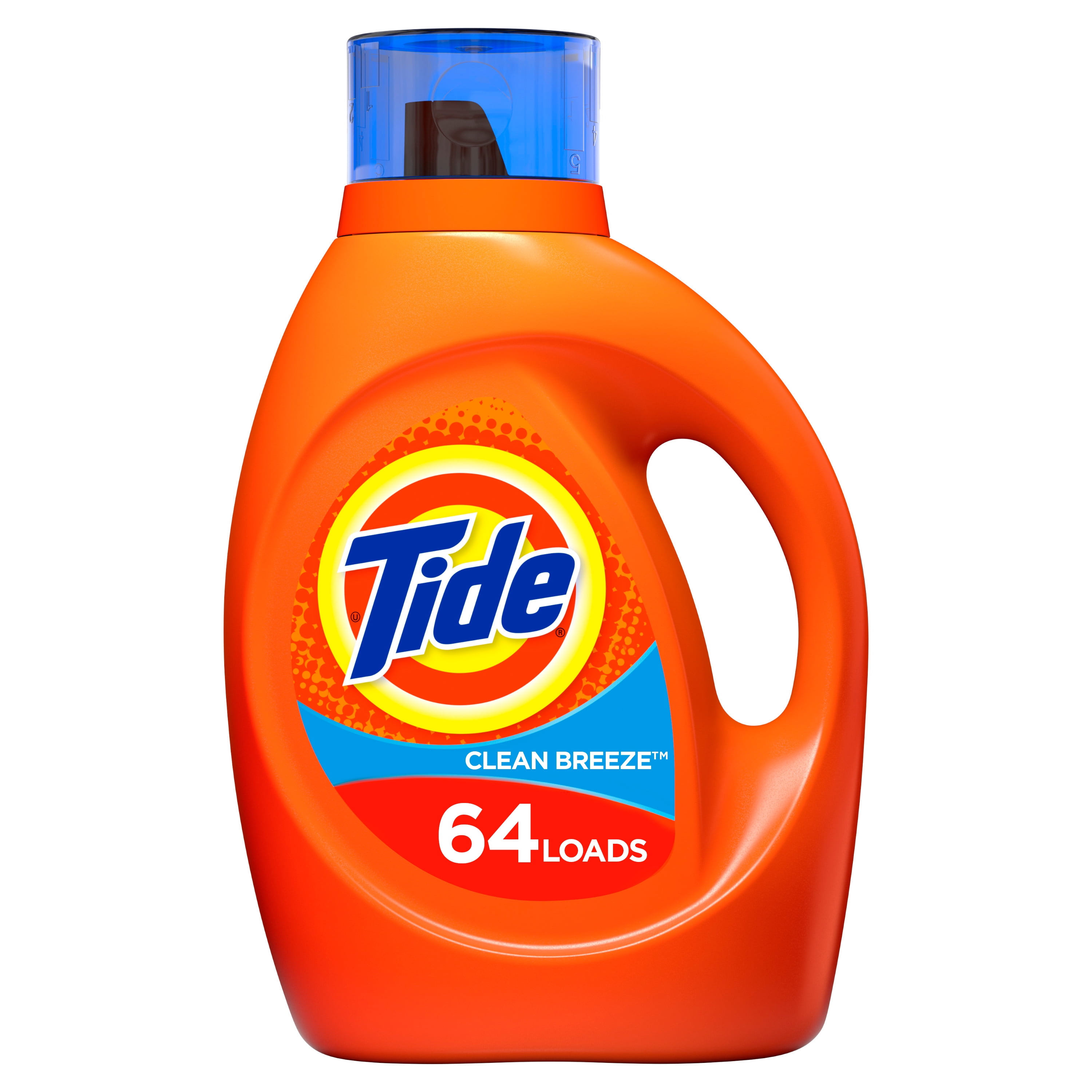 Tide Liquid Laundry Detergent, Clean Breeze, 64 Loads, 92 fl oz