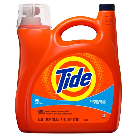 Tide Liquid Laundry Detergent, Clean Breeze, 96 Loads 150 fl oz