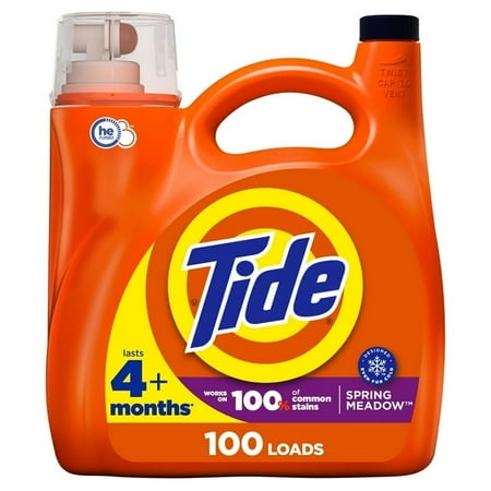 Tide Liquid Laundry Detergent HE, 100 Loads Spring Meadow - 132 oz- Pack of 2