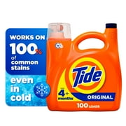 Tide Liquid Laundry Detergent, Original, 100 Loads, 132 fl oz, HE Compatible