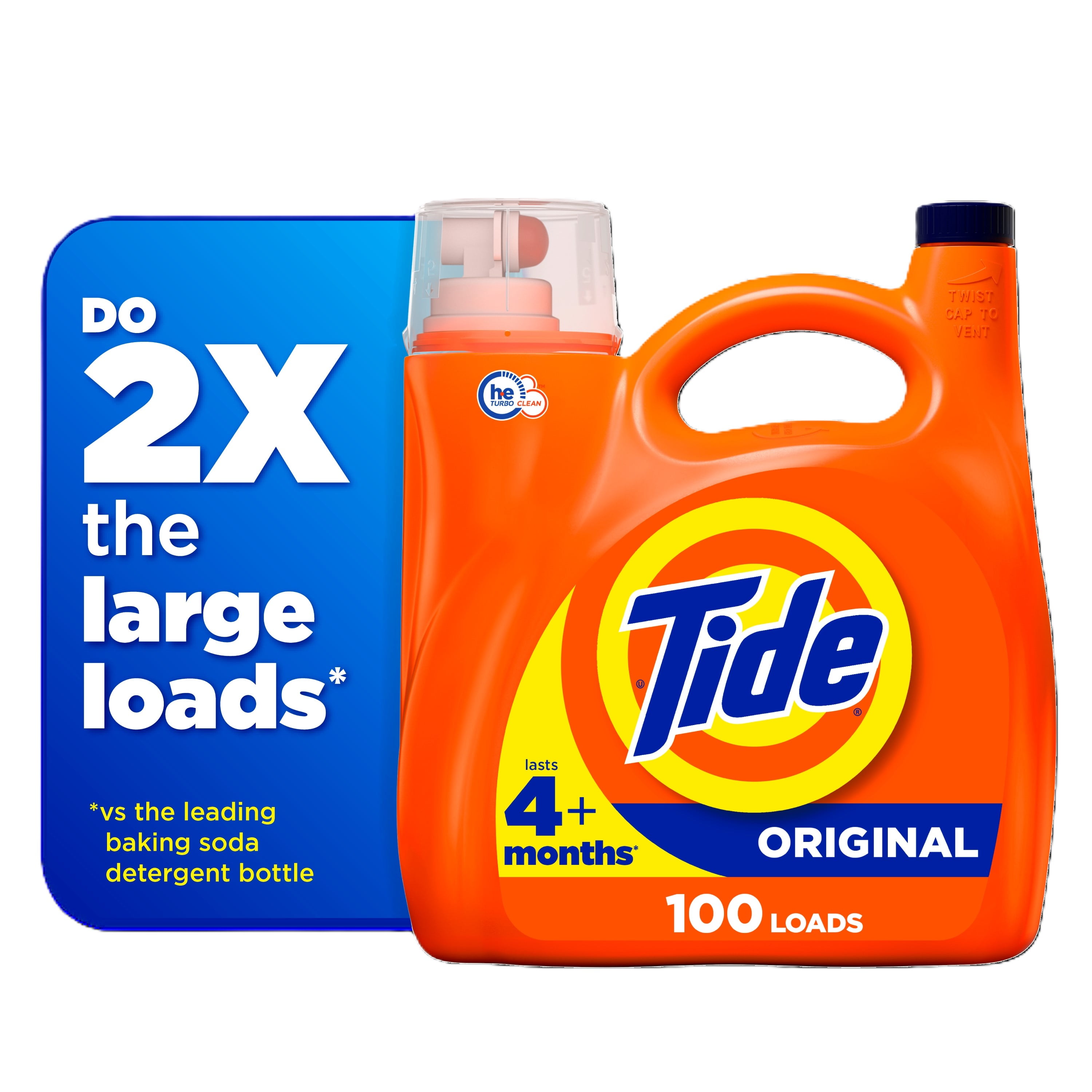 Tide Liquid Laundry Detergent, Original, 100 Loads, 132 fl oz, HE Compatible