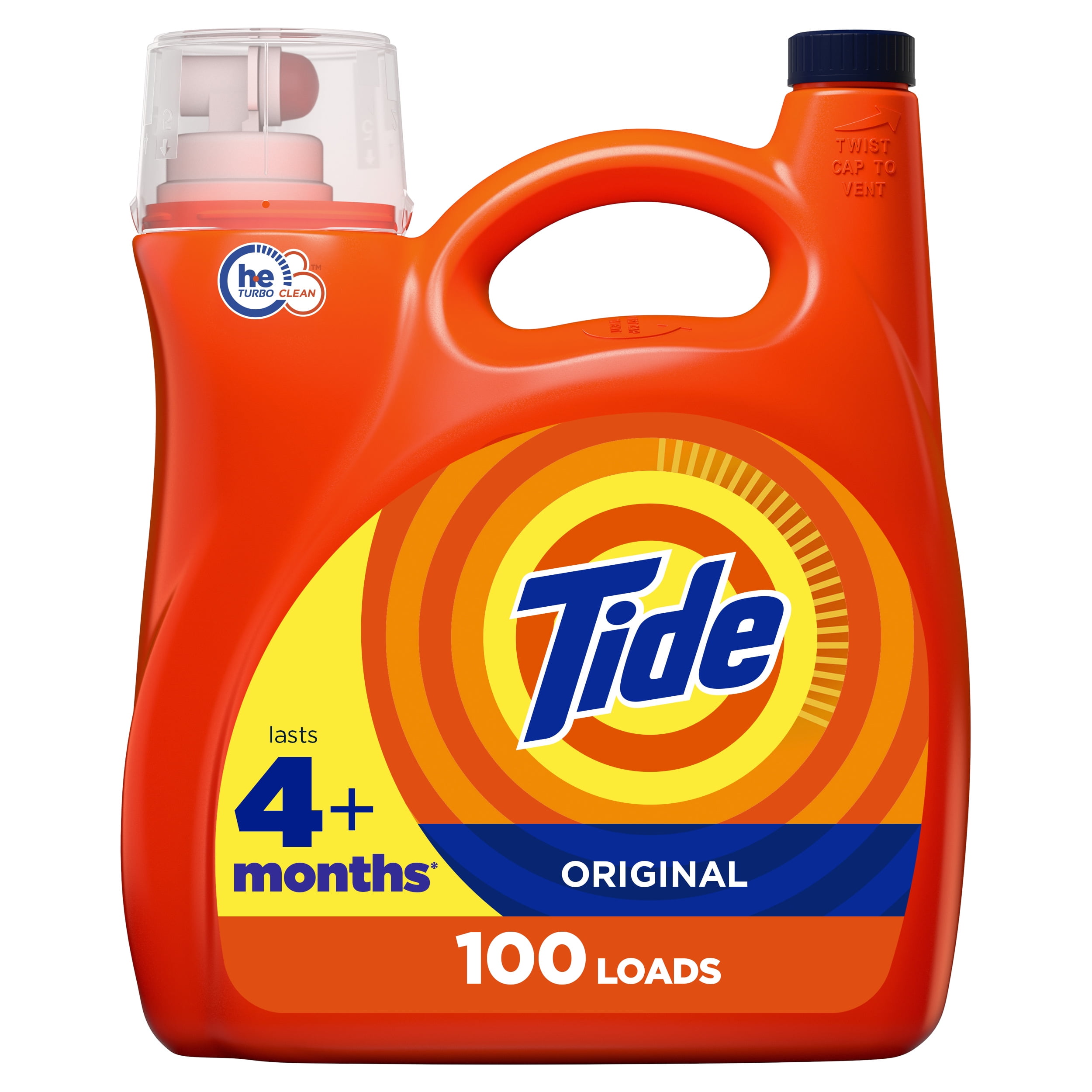 Tide Liquid Laundry Detergent, Original, 100 Loads, 146 fl oz, HE Compatible