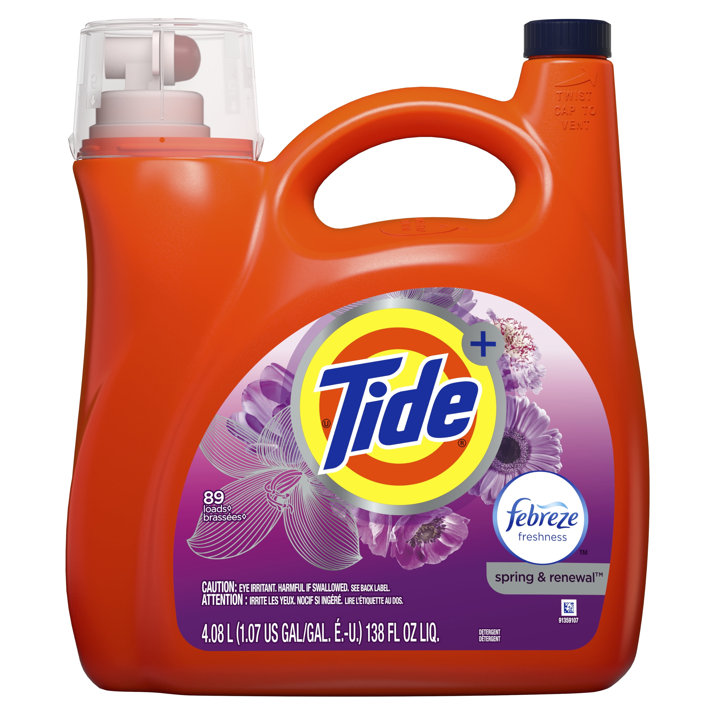 Tide Febreze Liquid Laundry Detergent & Clothes Soap, Spring