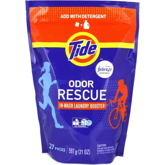 Tide Odor Rescue In-Wash Laundry Booster Pacs, 27 Count Per Pack, 21 Ounce (37000962243)