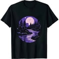 thumbnail image 1 of Tide Of Time Cool Retro Moon River Designs Present T-Shirt, 1 of 5