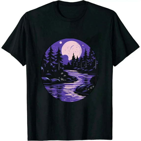 Tide Of Time Cool Retro Moon River Designs Present T-Shirt