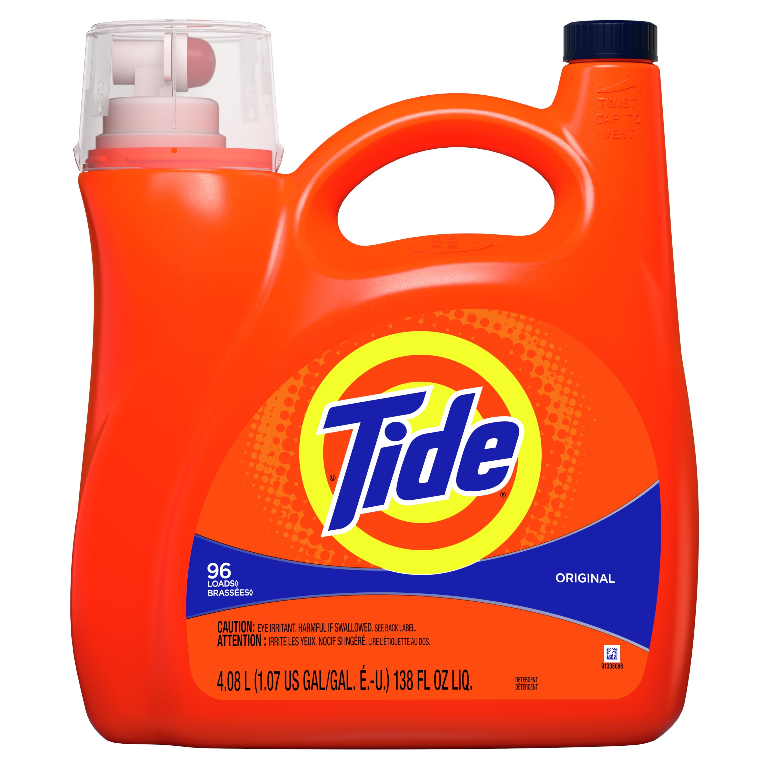 Tide Original HE, 96 Loads Liquid Laundry Detergent, 138 fl oz