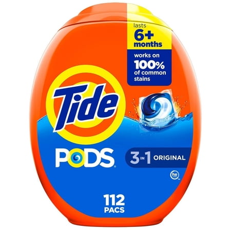 Tide Original Pods HE Compatible Laundry Detergent Soap Pacs - 93oz/112ct