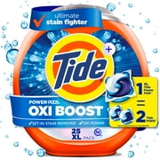 Tide PODS Laundry Detergent Soap Pacs, Oxi Boost Power PODS with Stain Remover and Oxi Power, 25 Count