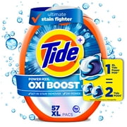 Tide Oxi Boost Power PODS with Stain Remover and Oxi Power Laundry Detergent Pacs, 57 Count