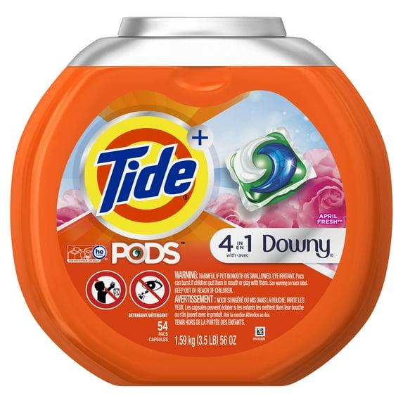Tide PODS April Fresh Scent Laundry Detergent with Downy, 54 Count