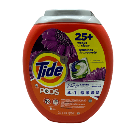 Tide PODS Febreze lasting freshness, (25Plus) 4 in 1 85 Pacs, 73oz